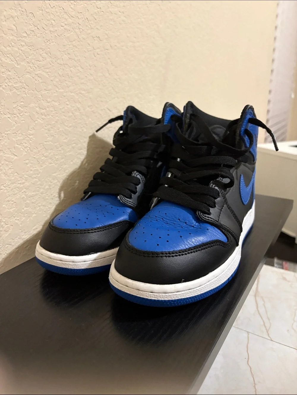 Nike Kids Black and Blue High-Top Sneakers
